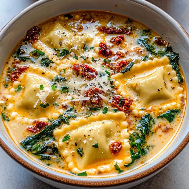 Creamy Tuscan Ravioli Soup : Comfort in Every Spoonful