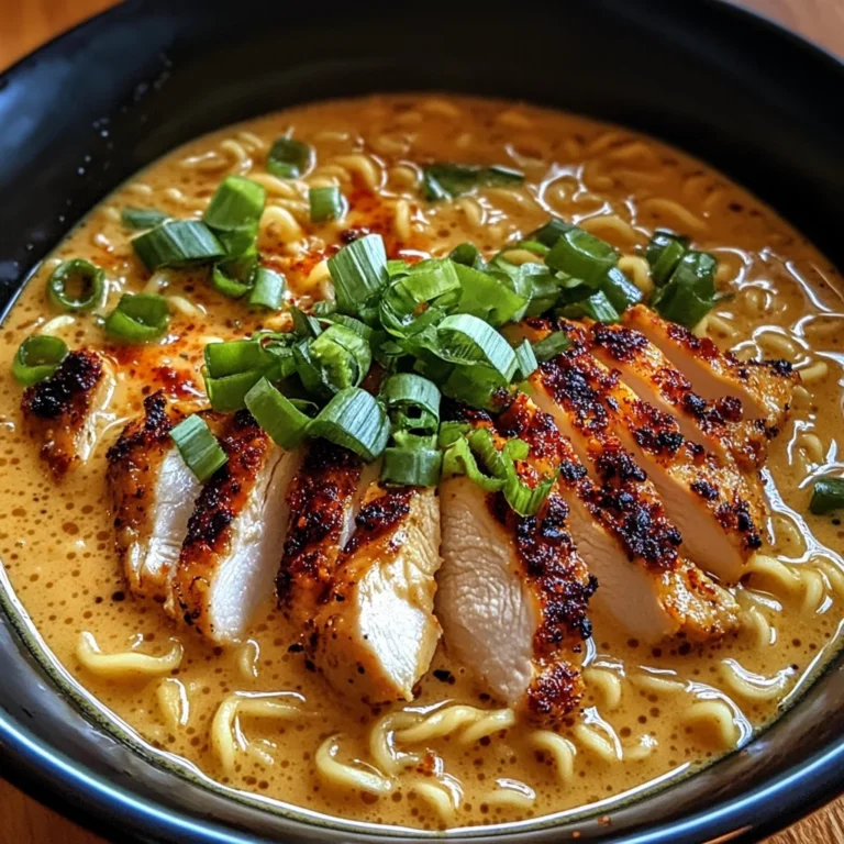Fiery Chicken Ramen with Creamy Garlic Sauce