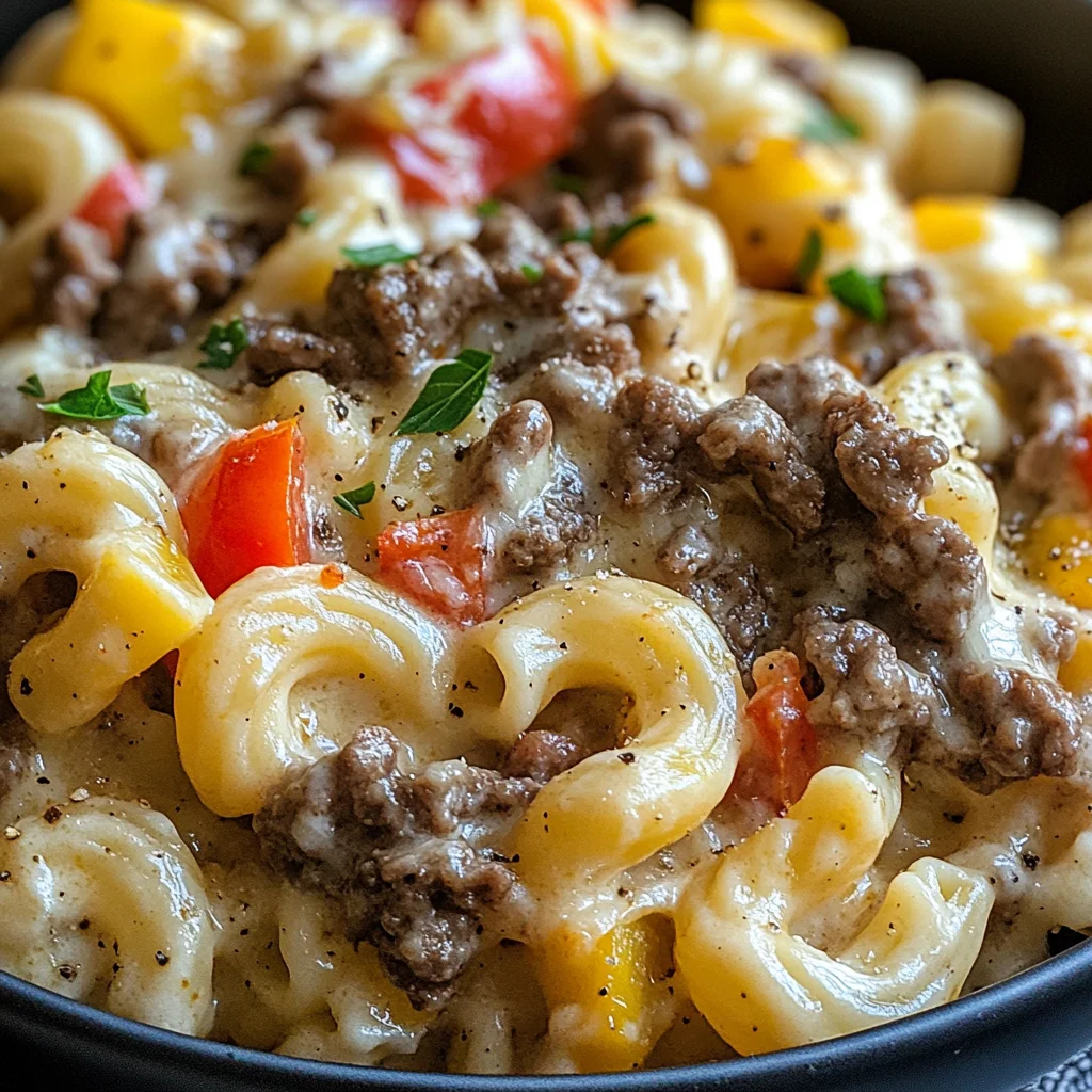 High-Protein Creamy Philly Cheesesteak Mac & Cheese