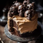 High Altitude Ginger Chocolate Skull Cake for Halloween