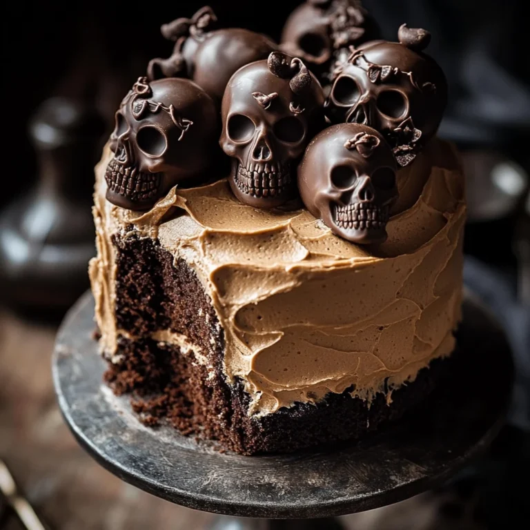 High Altitude Ginger Chocolate Skull Cake for Halloween