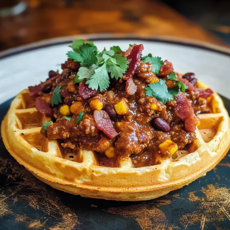 Maple Bacon Bourbon Chili On Cornbread Waffle