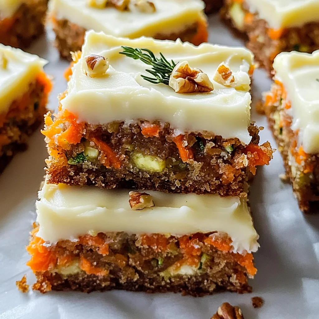 Spiced Ginger Carrot and Zucchini Bars with Lemon Cream Cheese Frosting