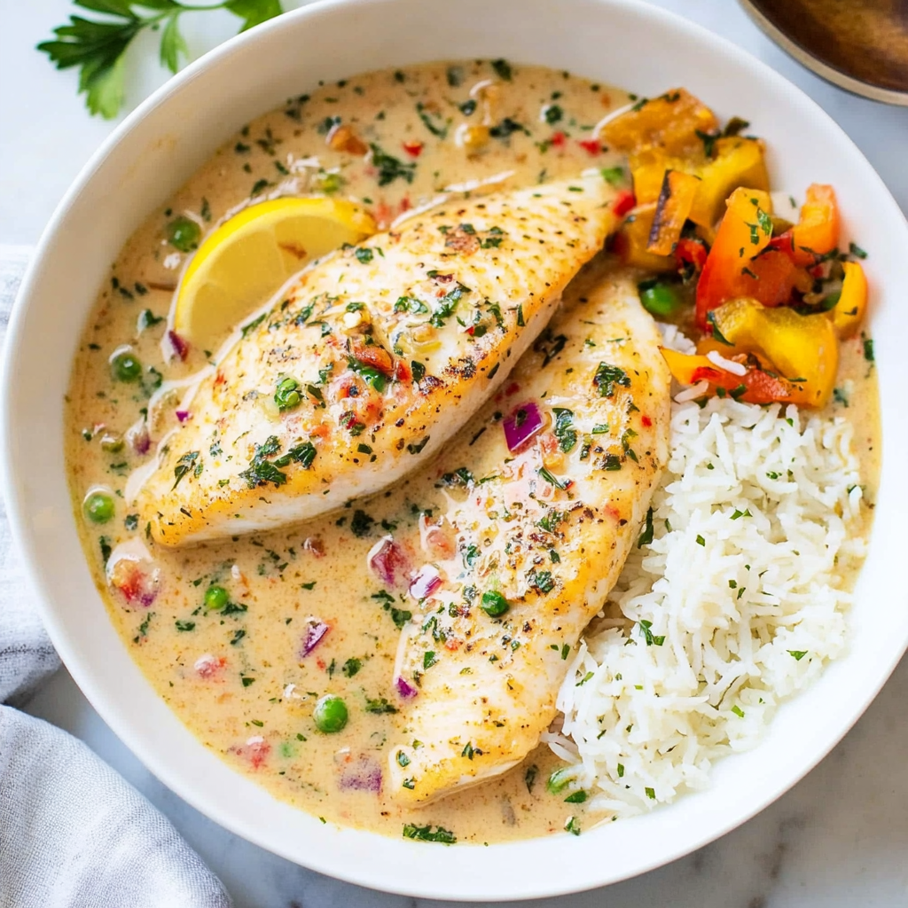 Tilapia in Roasted Pepper Sauce