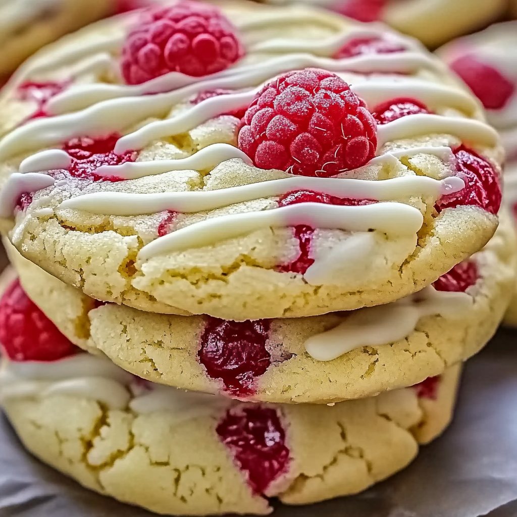 White Chocolate Lemon Raspberry Cookies – Delicious Recipe