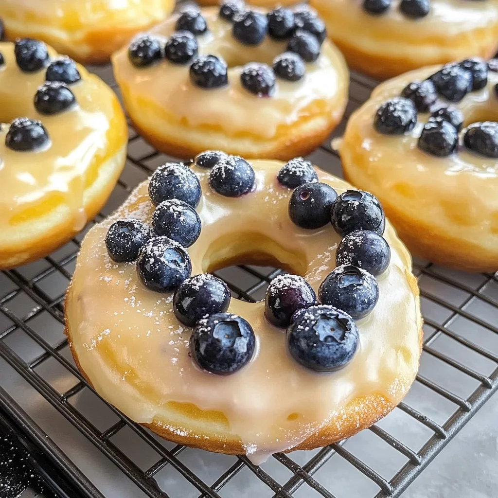 Baked Lemon Blueberry Doughnuts