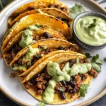 Crispy Baked Ground Turkey Tacos with Avocado Sauce