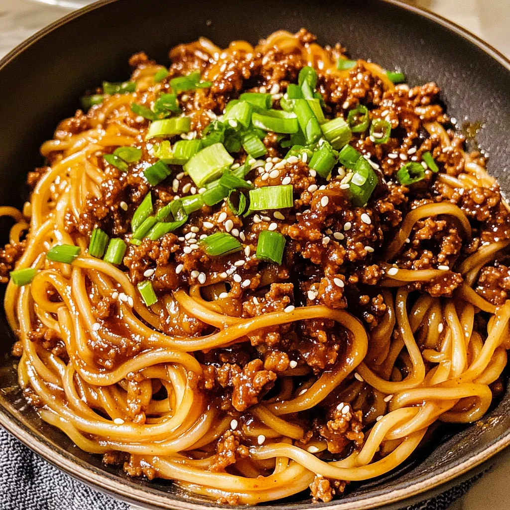 Easy Mongolian Ground Beef Noodles Recipe