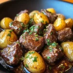 Garlic Butter Beef Bites with Potatoes