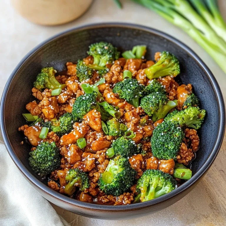 Honey Sriracha Ground Chicken and Broccoli