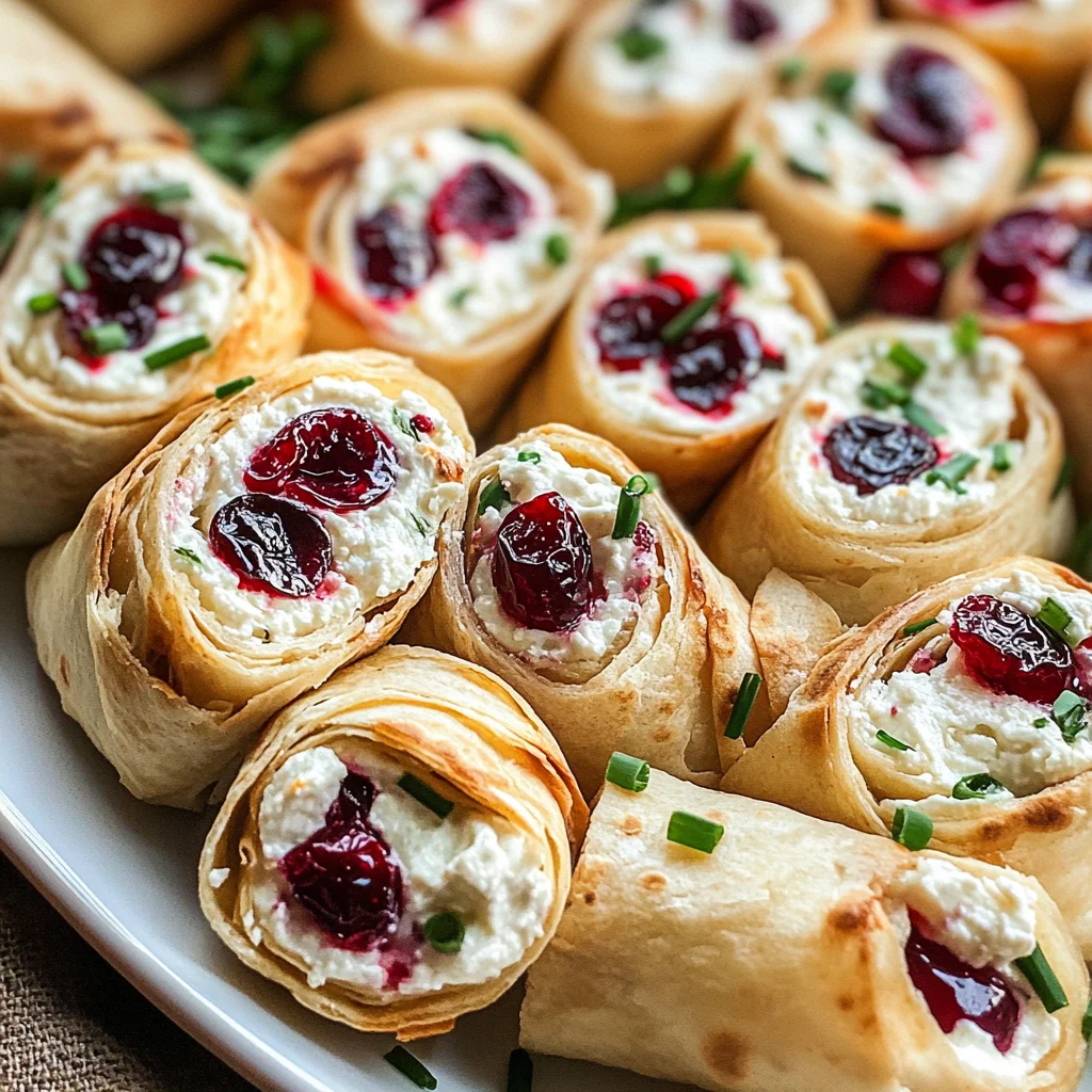 Savory Christmas Cranberry Roll Ups