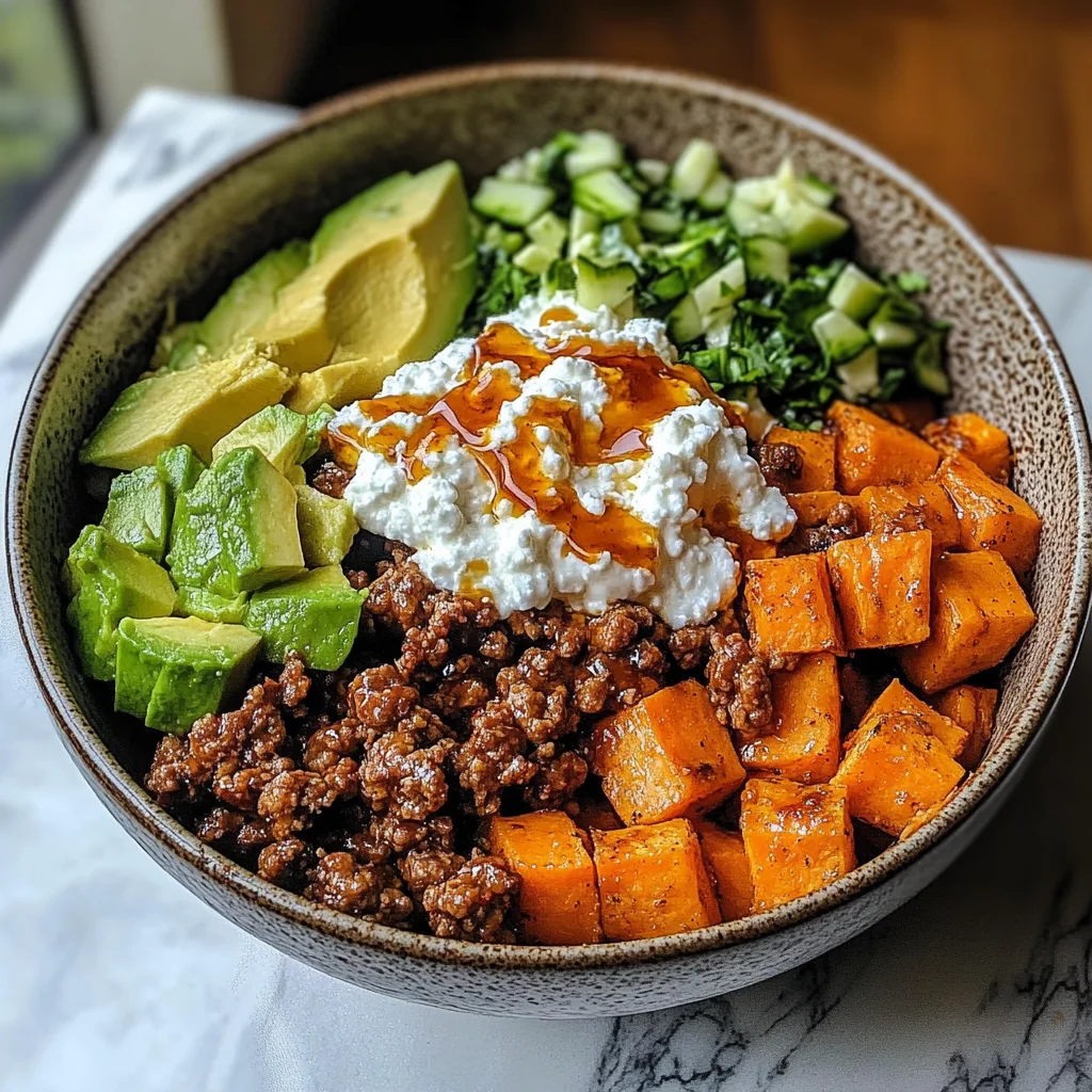 Sweet Potato Beef Bowl with Hot Honey and Cottage Cheese Recipe (Viral TikTok Recipe!)