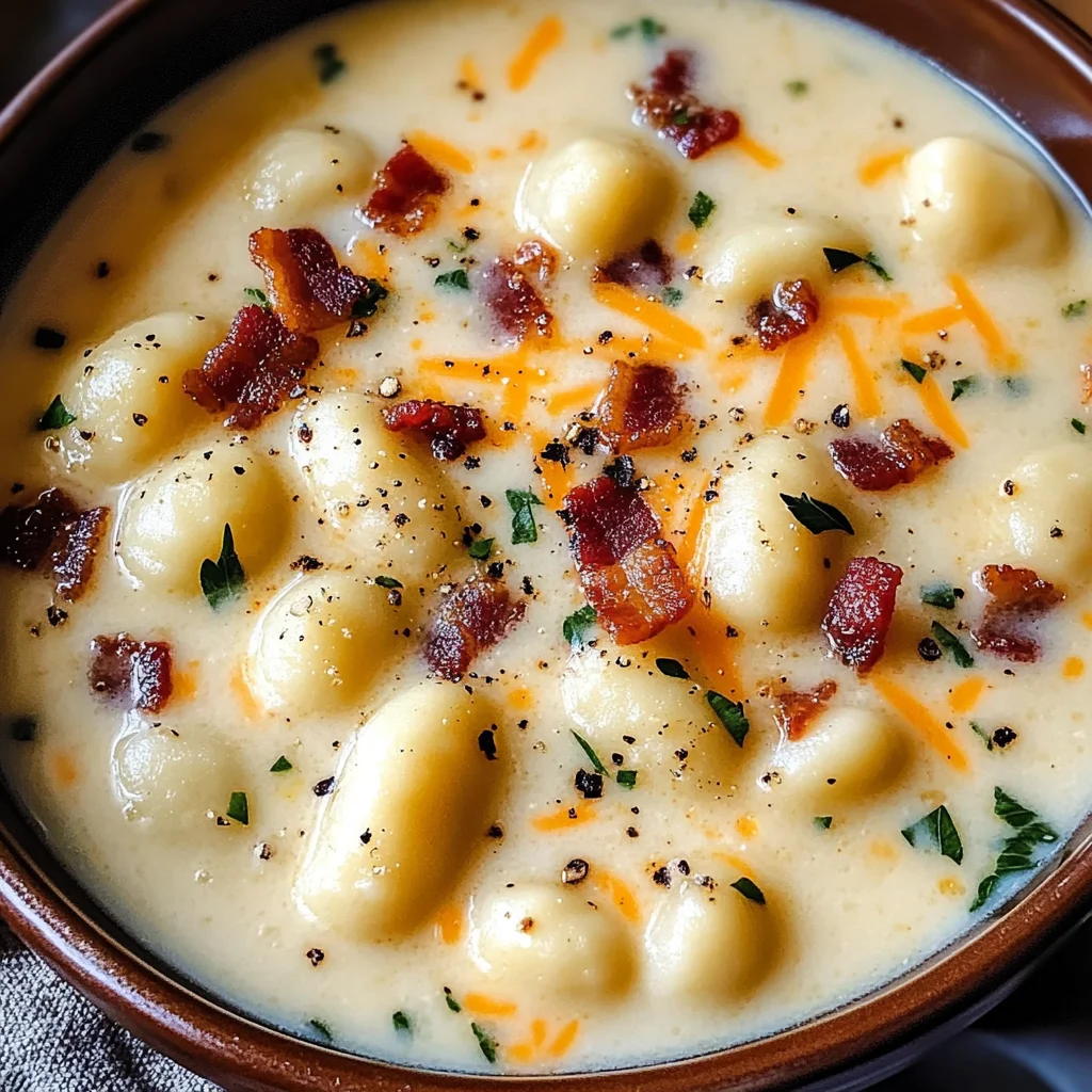 Bacon Cheddar Gnocchi Soup