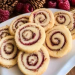 Buttery Raspberry Swirl Shortbread Cookies