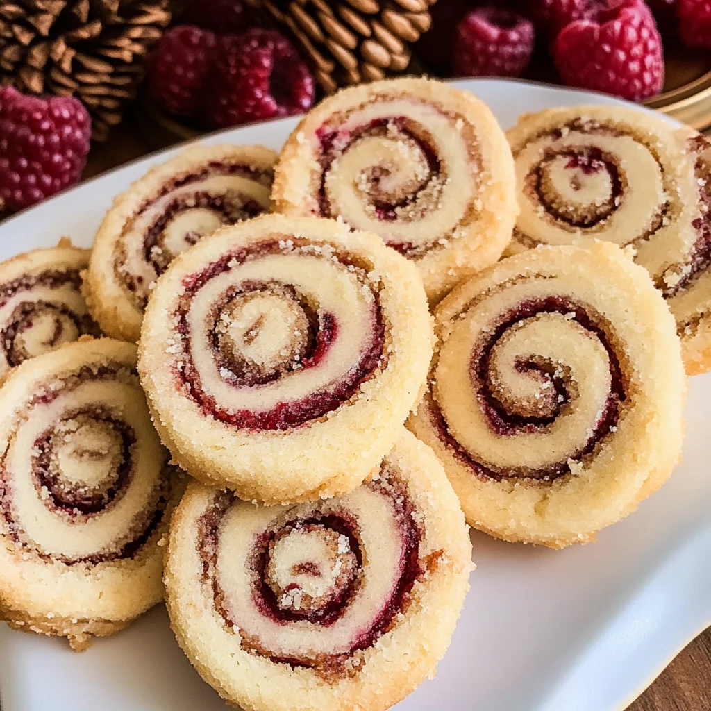 Buttery Raspberry Swirl Shortbread Cookies