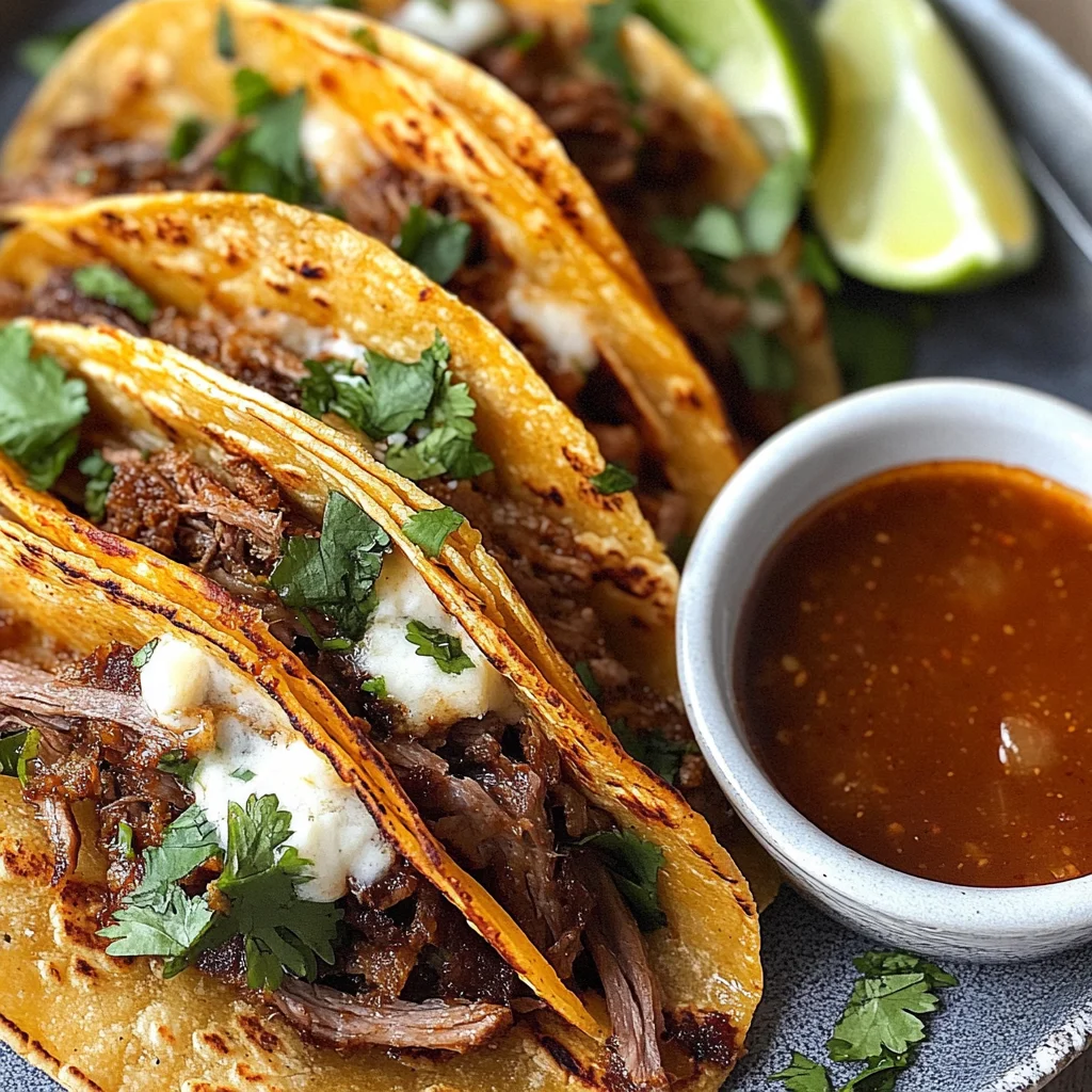 Easy Birria Tacos with Consomme in the Slow Cooker