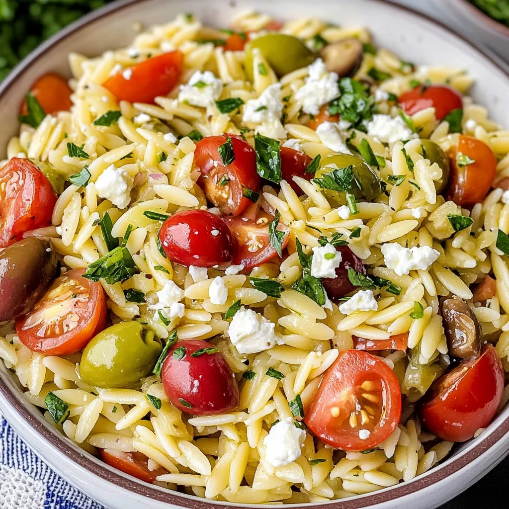 Light Orzo Olive Salad