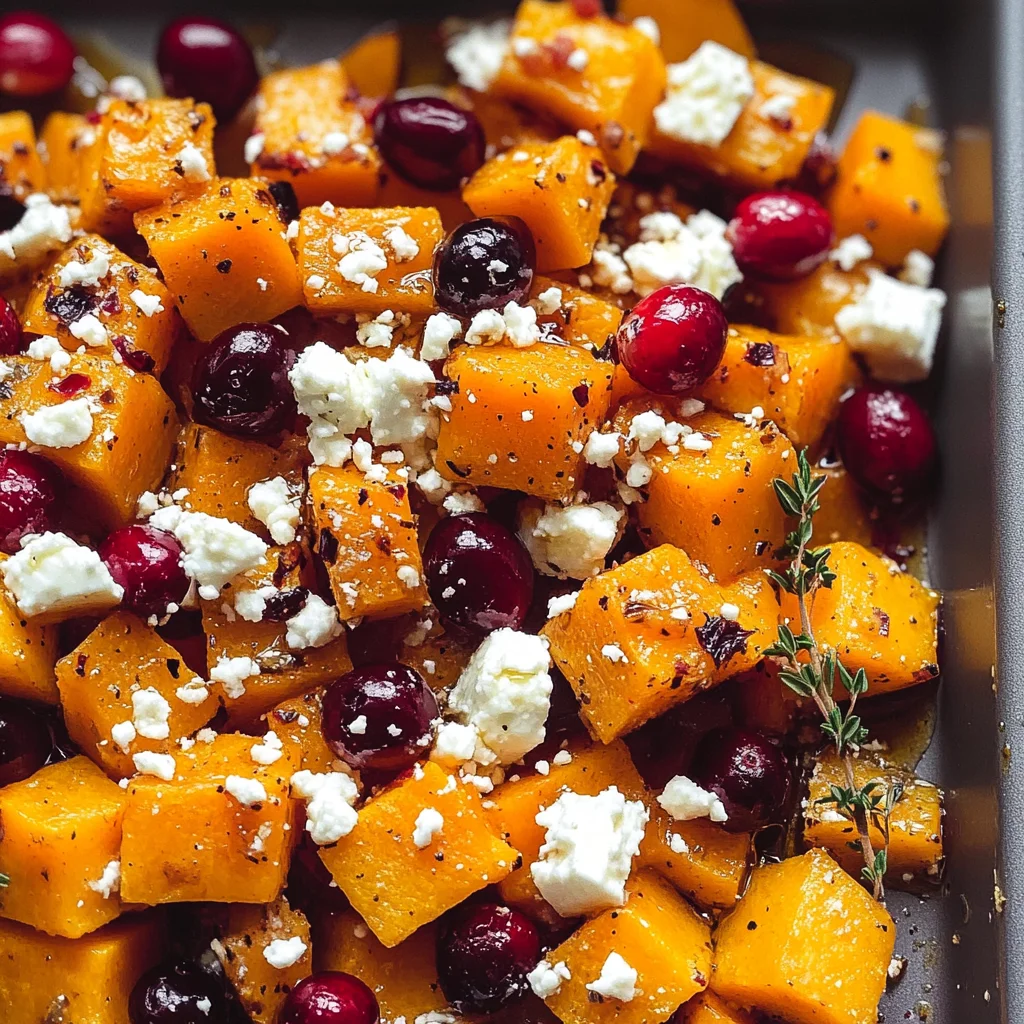 Roasted Butternut Squash with Cranberries and Feta Bliss