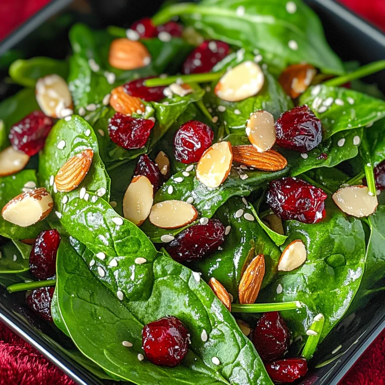 Delicious Christmas Cranberry Spinach Salad