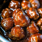 Peach Bourbon Meatballs