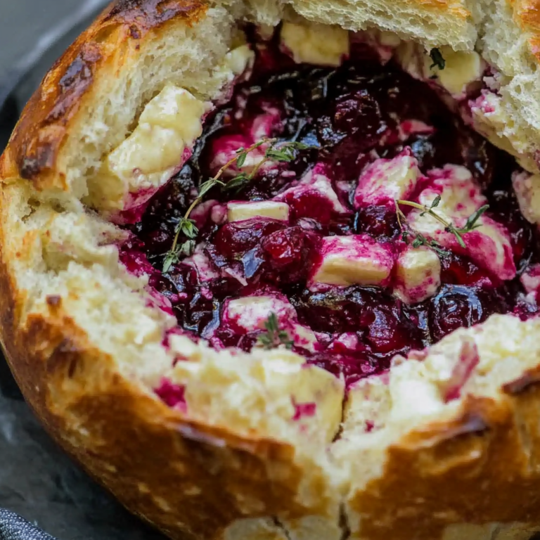 Pull Apart Baked Cranberry Brie Bread Bowl